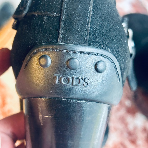 Tod's Black Suede Ankle Boots Size 7 - Picture 14 of 16